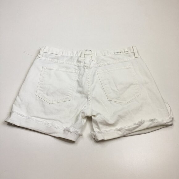 CURRENT ELLIOTT Sugar Wash The Boyfriend Roll Short Cuffed Raw Hem Denim Shorts - Picture 9 of 13